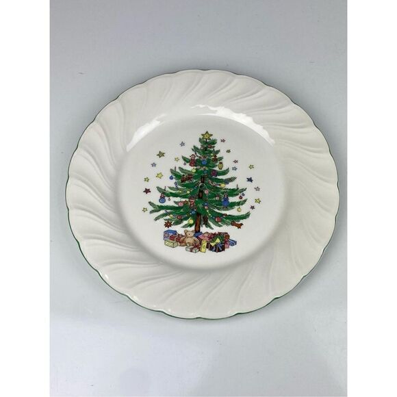 Vintage Nikko Two Tier Happy Holidays Christmas Serving Tray Made in Japan BB156 - Picture 5 of 13
